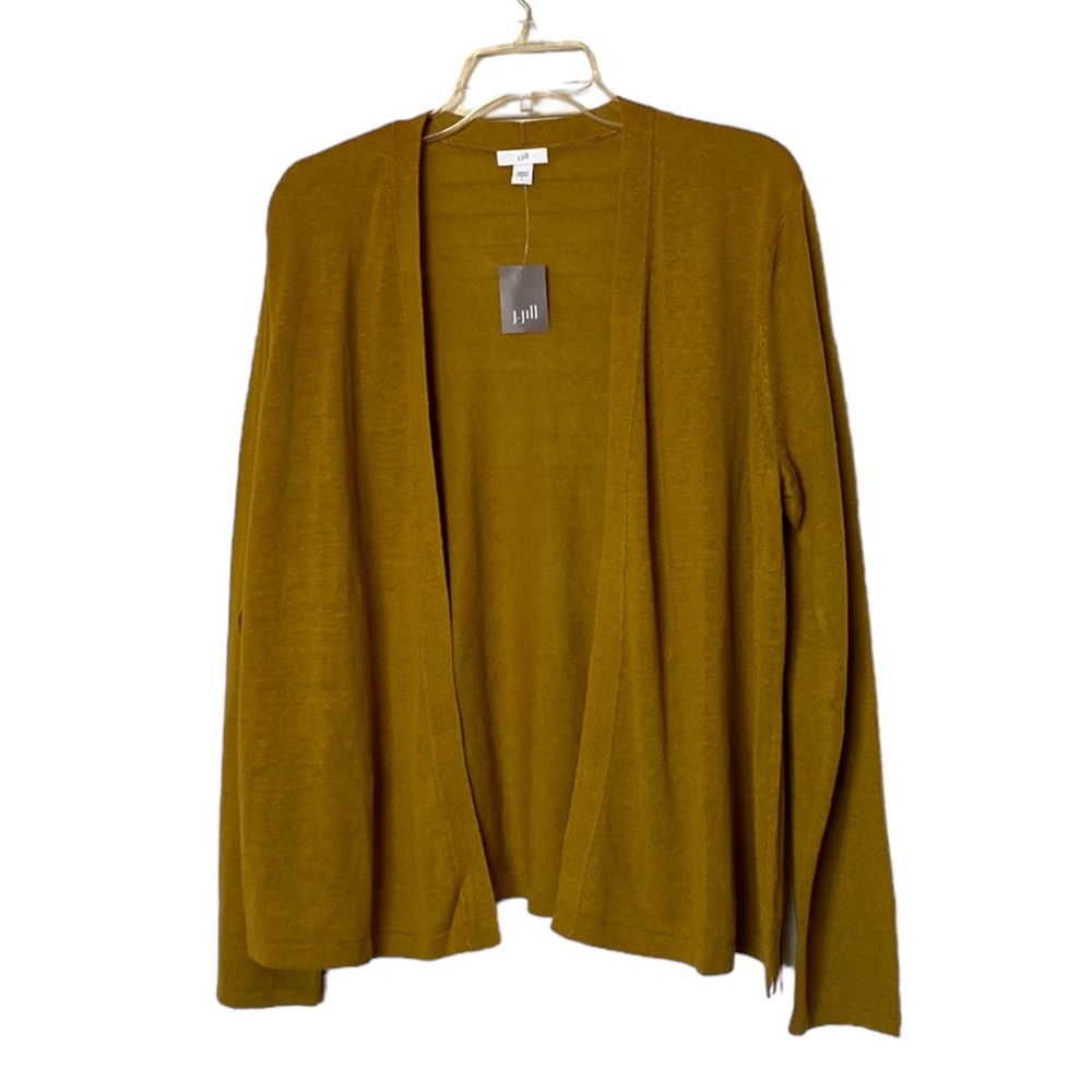 J. Jill Mustard Open Front Cardigan